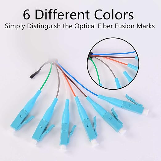 4PACK LC-OM3 6 Pigtail 6 Strand Multimode OM3/OM4 50/125 LC-UPC Fiber Pigtail - Image 3