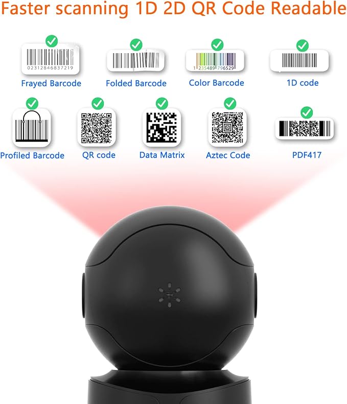 NetumScan Automatic Omnidirectional Desktop Barcode Scanner, Hands-Free USB - Image 3