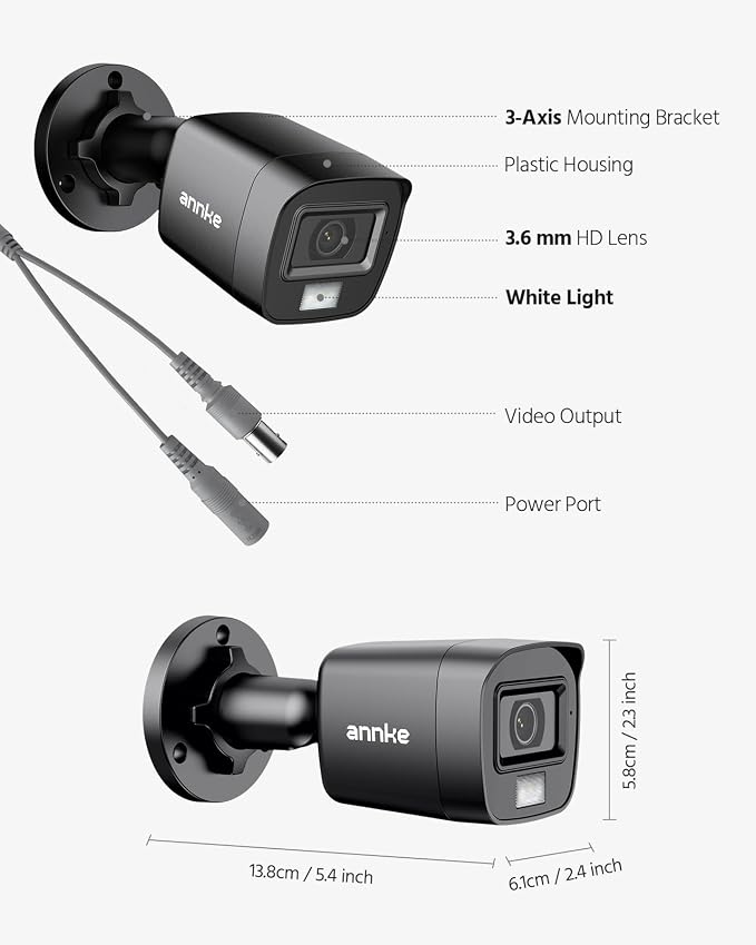 ANNKE 4 Packs 1080P HD TVI Home Security Camera Outdoor Indoor, IP66 Waterproof - Image 8