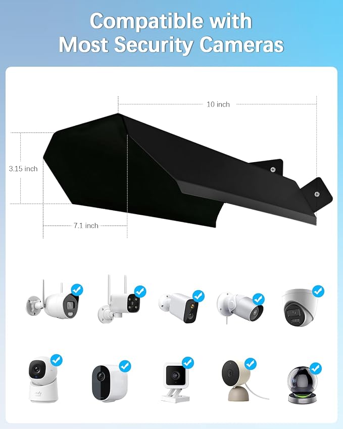 Universal Security Camera Sun Rain Cover Shield, Waterproof Protective Roof - Image 6