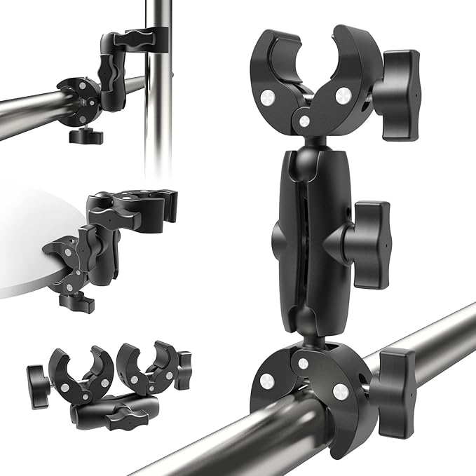 Taisioner Double Super Clamp Mount Umbrella clamp Camera Clamp Pole Clamp by Taisioner
