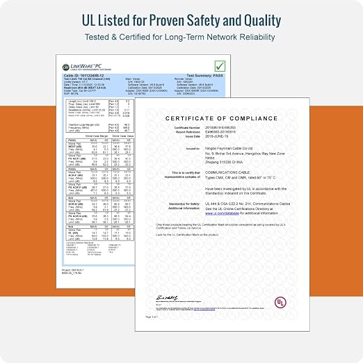 Tecmojo UL Listed Ultra-Slim Cat6a 0.5ft Ethernet Patch Cable, 30AWG 100% Pure - Image 2