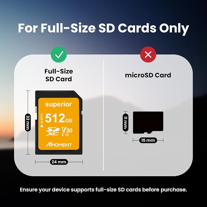 MMOMENT 512GB Full-Size SD Card UHS-I U3 V30 Class 10 High Speed SDXC – Up to - Image 2