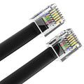 AmzDeals 2-Pack 3 Feet Black RJ12 6P6C Reverse Wired Cable, Pro Grade Voice by AMZDEALS