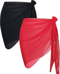 CHICGAL 2 Pieces Women Beach Sarong Bathing Suit Wrap Skirt Sheer Bikini by CHICGAL