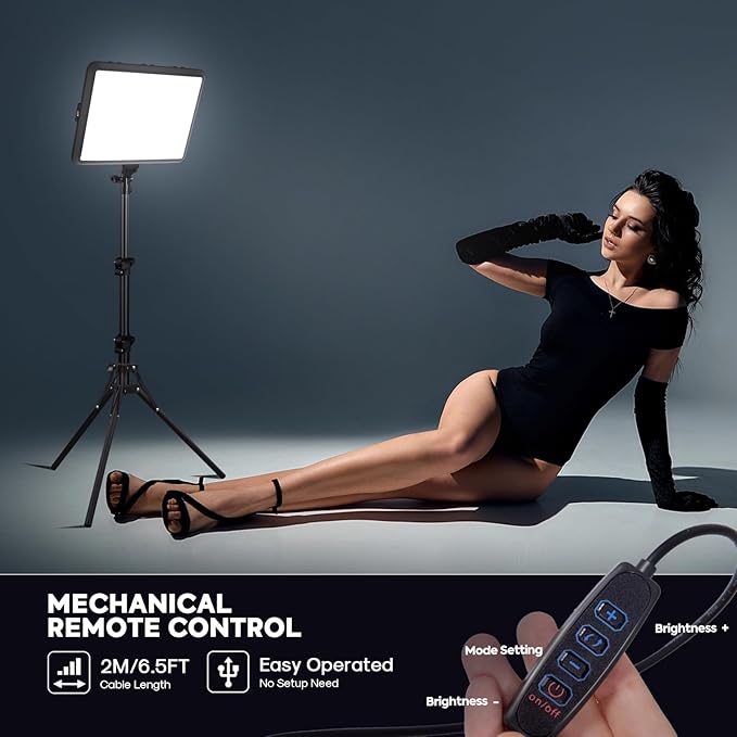 2-Pack Photography Lighting Kit, NiceVeedi 25W LED Video Light Kit, 2900-7000K - Image 3