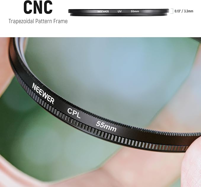 NEEWER 55mm Lens Filter Kit: UV, Lens Hood and Lens Cap Compatible - Image 5