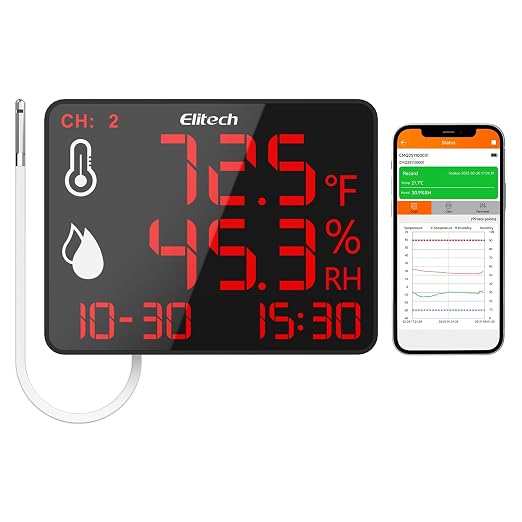 Elitech Bluetooth Hygrometer Thermometer Reusable Temperature Recorder Data by Elitech
