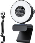 EMEET S600L 4K Webcam with Adjustable Desktop Overhead Stand, 4 Lighting Modes by EMEET