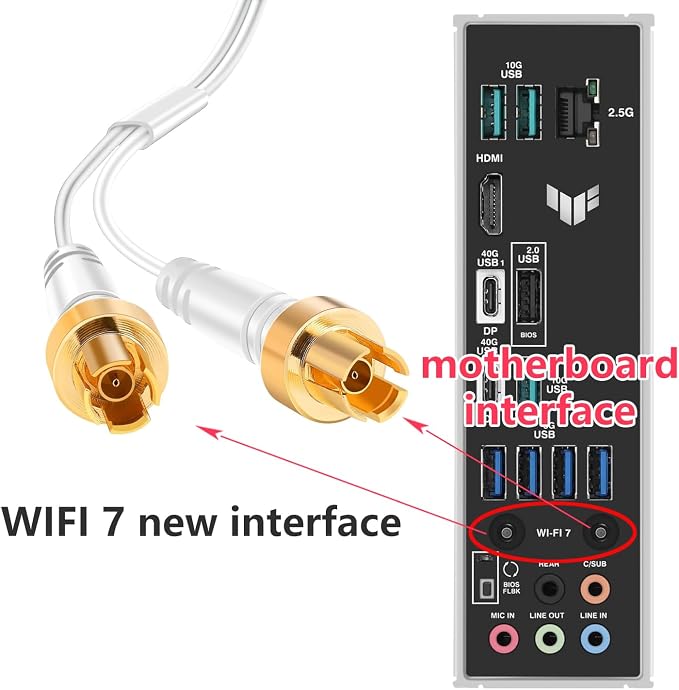 White WiFi 7 Gaming Motherboard Magnetic Base Antenna - Image 2