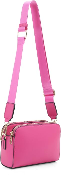 EVVE Crossbody Bags for Women Trendy Triple Zip Small Crossbody Camera Bag Purse by EVVE