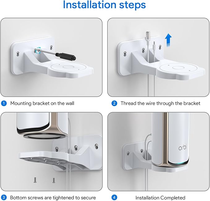 XLTTYWL Orbi WiFi 7 Wall Mount Kit, ABS Orbit 7 Mount Bracket Optimize Space - Image 6