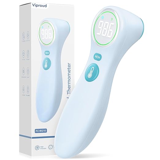No-Touch Thermometer for Adults and Kids, 1-Second Fast Reading, Color-Coded by Viproud