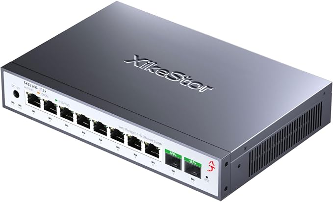 10-Port 2.5G Web Managed Ethernet Switch, Support LACP/VLAN/QoS/STP/IGMP by XikeStor
