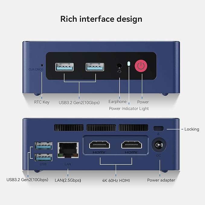 Beelink Mini PC, MINI S13 Intel Twin Lake N150 4C/4T, Mini Computer 12GB LPDDR5 - Image 8