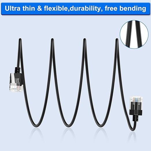 Cat6A Ethernet Cable 90 Degree Left Angled 6.6FT, Flexible Slim & Ultra Thin - Image 6