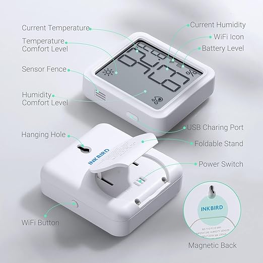 INKBIRD WiFi Thermometer Hygrometer, Indoor Temperature Sensor IBS-TH3-PLUS - Image 5