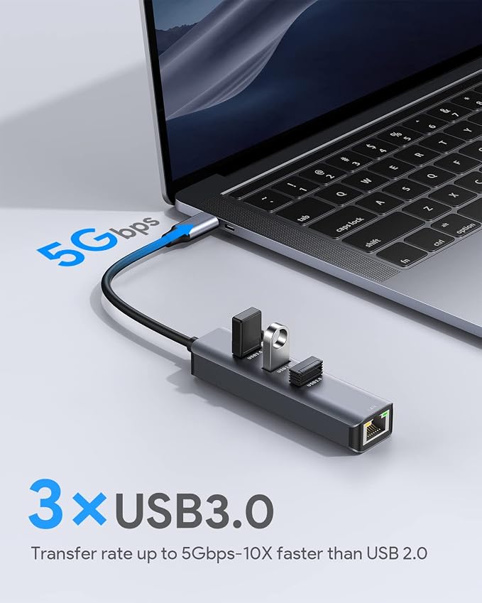 USB C to Ethernet Adapter, Vilcome RJ45 to USB C Thunderbolt 3/Type-C Gigabit - Image 4