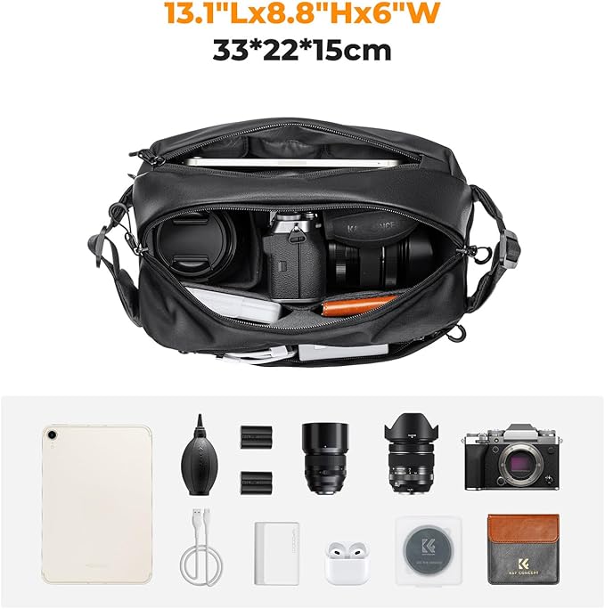 K&F CONCEPT Camera Sling Bag Crossbody Bag Waterproof Camera Shoulder Backpack - Image 3