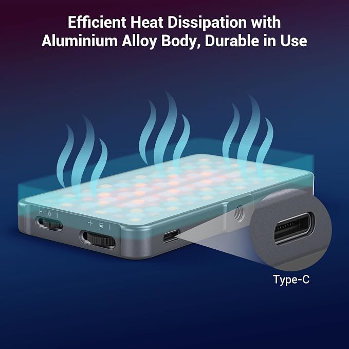 P96L RGB Video Light by SmallRig, Portable Metal LED Camera Light, 2500-8000K - Image 7