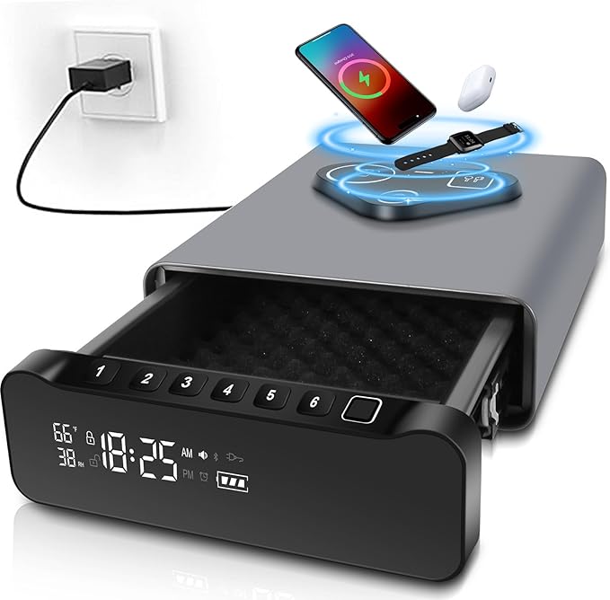 FTOP Biometric Fingerprint Gun Safe, Clock Handgun Safe by Unknown