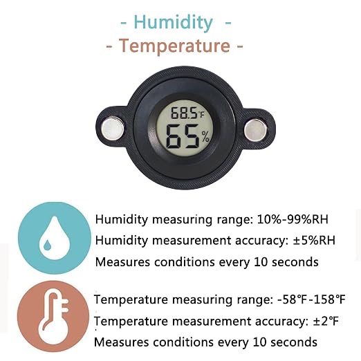 2 Pcs Magnetic Jumping Spider Enclosure Thermometer and Humidity Gauge - Image 5
