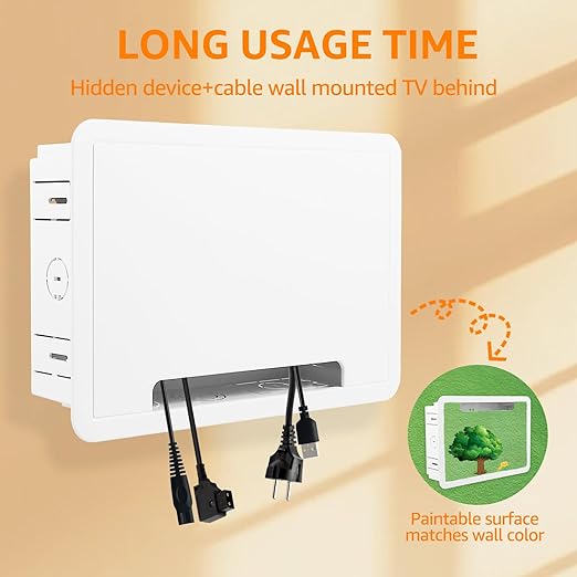 in Wall TV Media Box 9 Inch, Recessed TV Outlet Network Enclosure, Recessed - Image 7