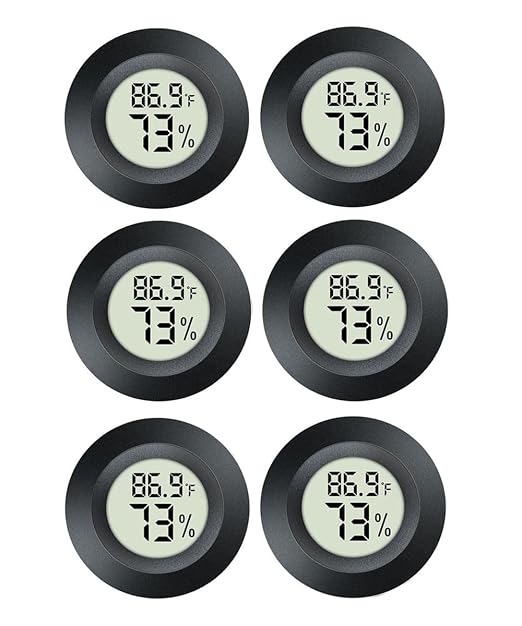 JEDEW 6 Pack Hygrometer Thermometer Digital Humidity Meter Indoor/Outdoor by JEDEW
