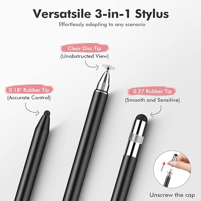 MEKO 3 in 1 Stylus Pens for Touch Screens, High Sensitivity & Precision - Image 2