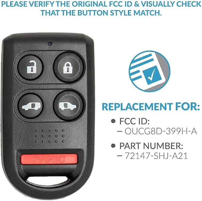Keyless2Go Replacement for Keyless Entry Remote Car Key Fob for Select Honda - Image 4