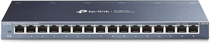 TP-Link 16 Port Gigabit Ethernet Network Switch, Desktop/ Wall-Mount, Sturdy by TP-Link