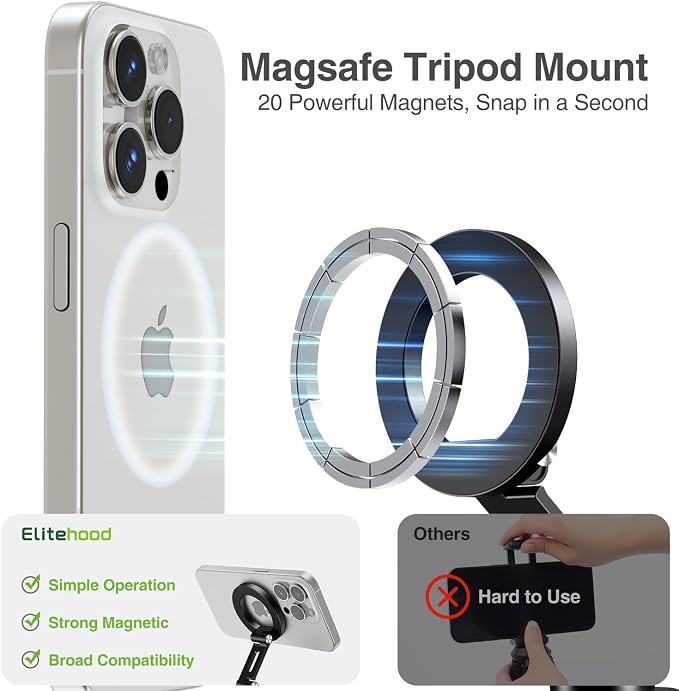 elitehood Aluminum Magsafe iPhone Tripod Mount - Image 2