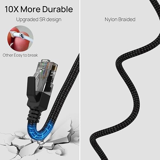 USB to Ethernet Cable 3.3 FT, USB 3.0 A to RJ45 Male Nylon Adapters, Gigabit - Image 4
