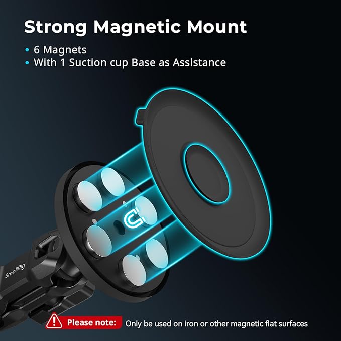 SMALLRIG Magnetic Mount for GoPro Hero 13/12/11, Powerful Camera Car Mount - Image 4