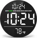 Digital Wall Clock with Large LED Display, Temperature, Auto-Brightness | Small by DigitalClocks