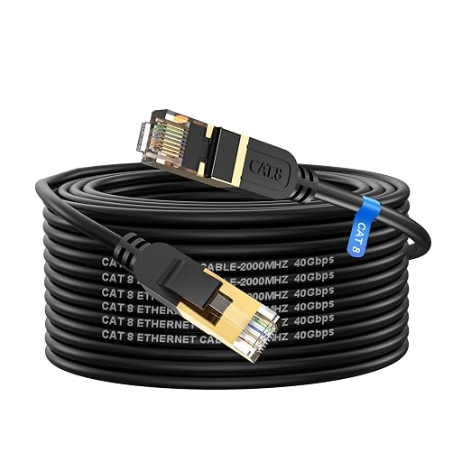 Cat 8 Ethernet Cable, 25FT High Speed Heavy Duty 26AWG Cat8 LAN Network Cable by Unknown