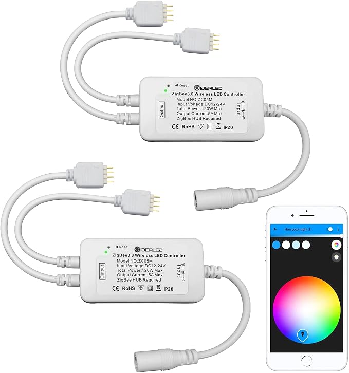 GIDEALED 2 Pack Smart ZigBee 3.0 LED Controller 2-Output by GIDEALED