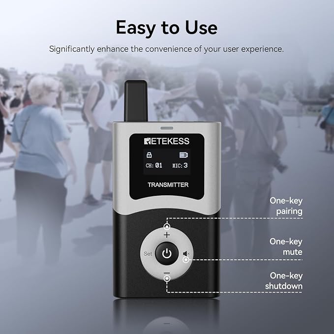 Retekess T130U Wireless Tour Guide System, Stable Signal, Assistive Listening - Image 7