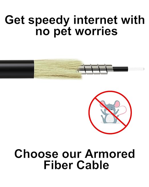 25M/82ft SC/APC Fiber Optic Internet Cable Outdoor, SC/APC to SC/APC Armored - Image 3