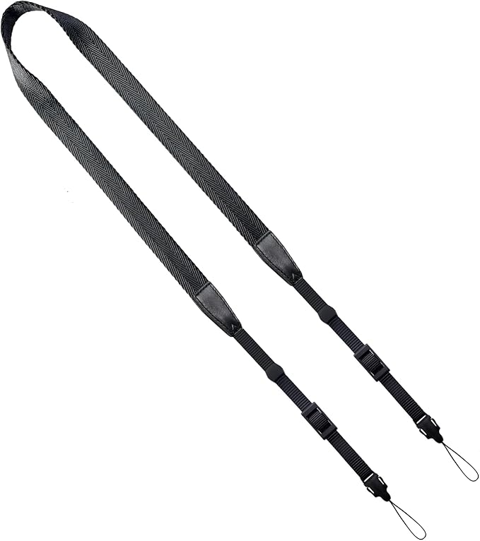 Camera Neck Strap/Thin Camera Strap or Binoculars Strap Black by YMTHamaz3