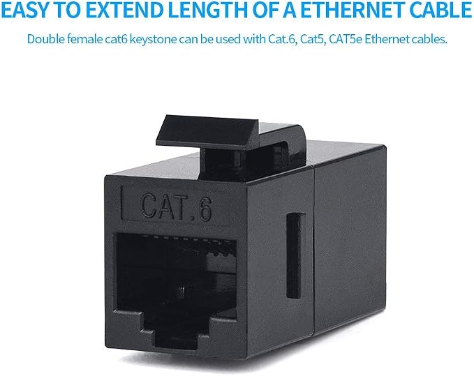 100 Pack Rj45 Coupler Cat6 Cat 6 Cat 5 Cat5 Cat5e Keystone Jack Network Cable - Image 4