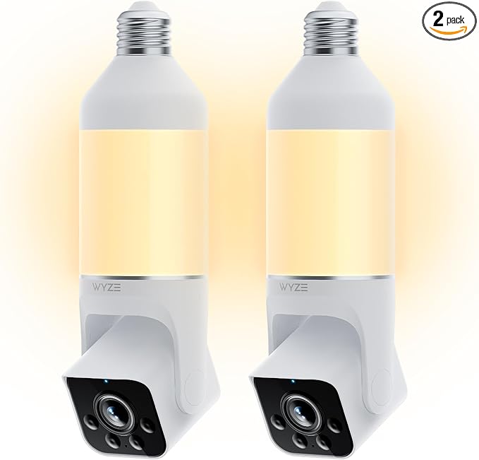 WYZE Bulb Cam Security Camera, 2K HD Outdoor Light Bulb Camera, Color Night by WYZE