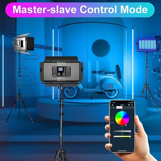 GVM 1500D RGB Video Light, 75W Dimmable Bi-Color Panel Light - Image 5
