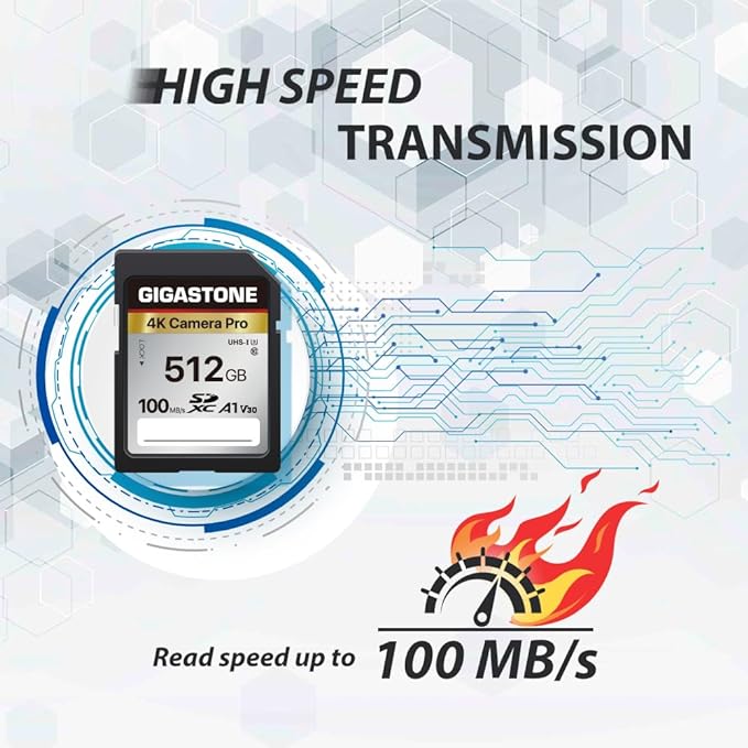 【5-Years Data Recovery】 GIGASTONE SD Card 512GB Memory Card 4K Pro Series Speed - Image 3