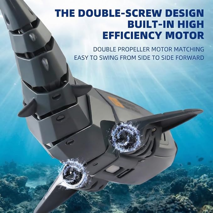 Remote Control Shark Pool with HD Underwater Camera, 2.4G Electric RC Fish Boat - Image 3