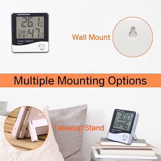 Temperature Humidity Meter, LCD Electronic Digital Outdoor/Indoor Thermometer - Image 6