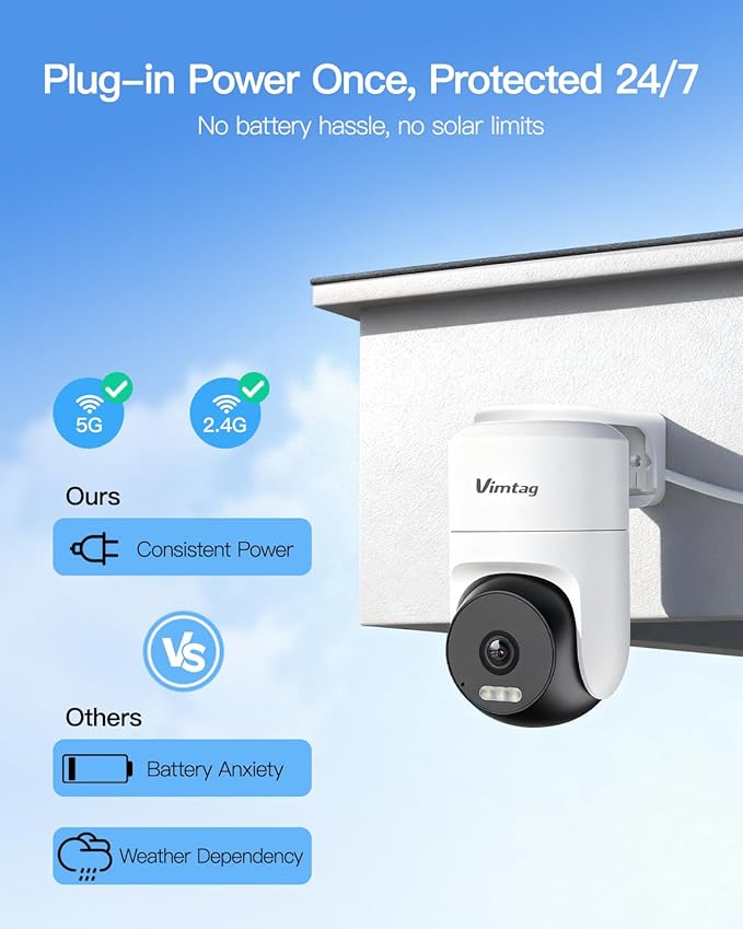 VIMTAG Pan/Tilt Outdoor Security Camera, 2.5K 4MP WiFi Home CCTV Camera - Image 4