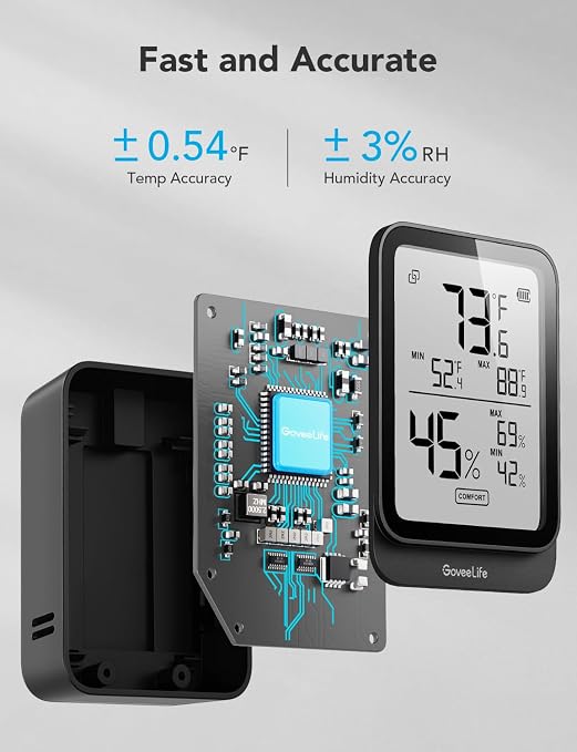 GoveeLife Hygrometer Thermometer H5104 3Pack, Remote LCD Digital Hygrometer - Image 3