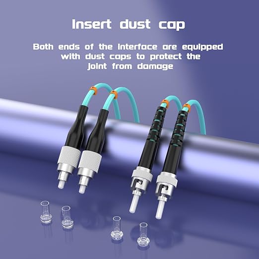 OM3 FC/UPC to ST/UPC Fiber Patch Cable 3Meters 10ft 10BG Multimode Duplex - Image 5