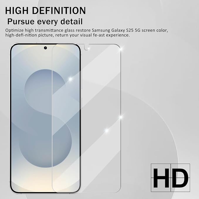 Screen Protector for Samsung Galaxy S25, Tempered Glass for Galaxy S25 & Camera - Image 6